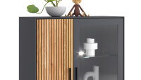 Vitrine Stella 3403 Schrank Eiche teilmassiv Akustikpaneel