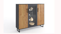 Highboard Stella 3404 Schrank Eiche teilmassiv Akustikpaneel