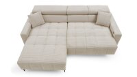 Ecksofa L SIMPLE Cord beige elektrische Sitztiefenverstellung
