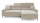 Ecksofa R SIMPLE Cord beige elektrisch Sitztiefenverstellung
