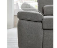 Wohnlandschaft R ALTARA Stoff silver mit Kopfteilverstellung