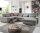 Wohnlandschaft R ALTARA Stoff silver mit Kopfteilverstellung