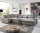 Wohnlandschaft R ALTARA Stoff silver mit Kopfteilverstellung
