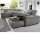 Wohnlandschaft R ALTARA Stoff silver mit Kopfteilverstellung