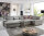 Wohnlandschaft L ALTARA Stoff silver mit Kopfteilverstellung