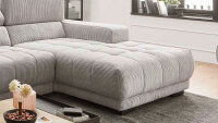 Ecksofa R SATELLITE Cord grey mit Kopfteilverstellung