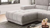 Ecksofa L SATELLITE Cord grey mit Kopfteilverstellung