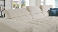Ecksofa R SATELLITE Cord natur mit Kopfteilverstellung
