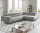 Ecksofa R MESSAGE Chenill grau mit Kopfteilverstellung