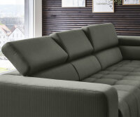Ecksofa R MESSAGE Feincord forest mit Kopfteilverstellung