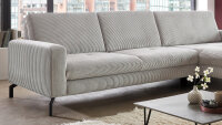 Ecksofa R MP-IN20110 Cord grey mit Vorziehbank motorisch