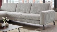 Ecksofa L MP-IN20110 Cord grey mit Vorziehbank motorisch