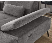 Ecksofa R MP-IN20126 Cord grey mit Sitztiefenverstellung