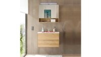 Badezimmer Set YUKON Eiche teilmassiv mit LED 2-teilig