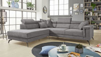 Ecksofa SILVER OTL Stoff stone motorische Sitztiefenverstellung