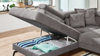 Ecksofa SILVER OTL Stoff stone motorische Sitztiefenverstellung