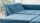 Ecksofa AGIRA Denim Jeans Stoff blau mit Schlaffunktion Kissen 250x190
