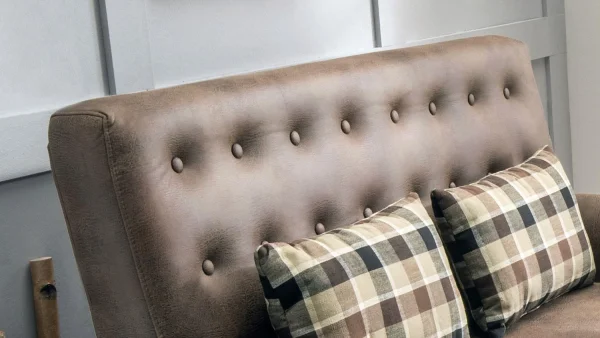 2er Küchensofa SCALEA 2-Sitzer Stoff hellbraun...