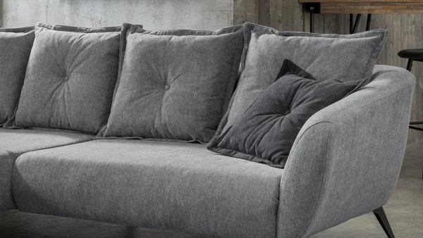 Ecksofa BAGGIO Couch Wohnlandschaft in grau 162x277 cm