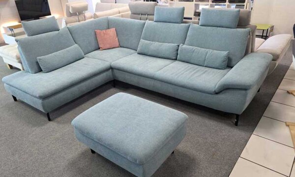 Ecksofa inkl. Hocker ZE-EM23004 ice ca. 225x310 cm