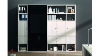 Regalwand TORO 3 System beige matt lackiert Schwarzglas