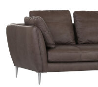 Ecksofa Hawai Echtleder braun Ottomane rechts