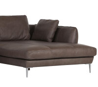 Ecksofa Hawai Echtleder braun Ottomane rechts