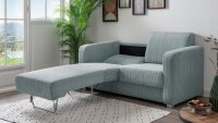 Schlafsofa MIA Funktionssofa Stoff Cord aqua getrennte...