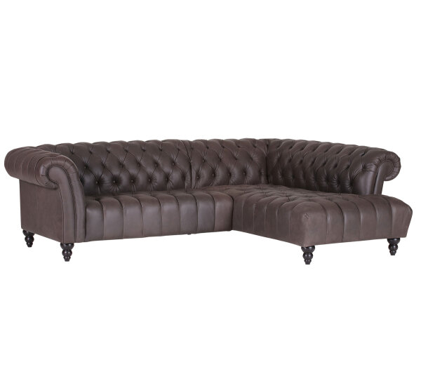 Ecksofa Chesterford Echt Leder braun 266x192