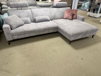 Ecksofa Tamino Cord grey  ca. 302x178-203 cm