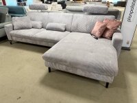 Ecksofa Tamino Cord grey  ca. 302x178-203 cm