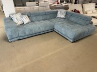 Ecksofa Isildan Cord aqua  inkl. Kissen ca. 323x222 cm