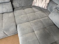 Ecksofa Isildan Cord aqua  inkl. Kissen ca. 323x222 cm