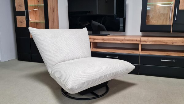 Sessel Cremona Drehsessel Stoff Cord silber Loungesessel 360°