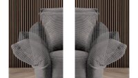 Ecksofa VANILLA Stoff Cord grau Recamiere beidseitig montierbar