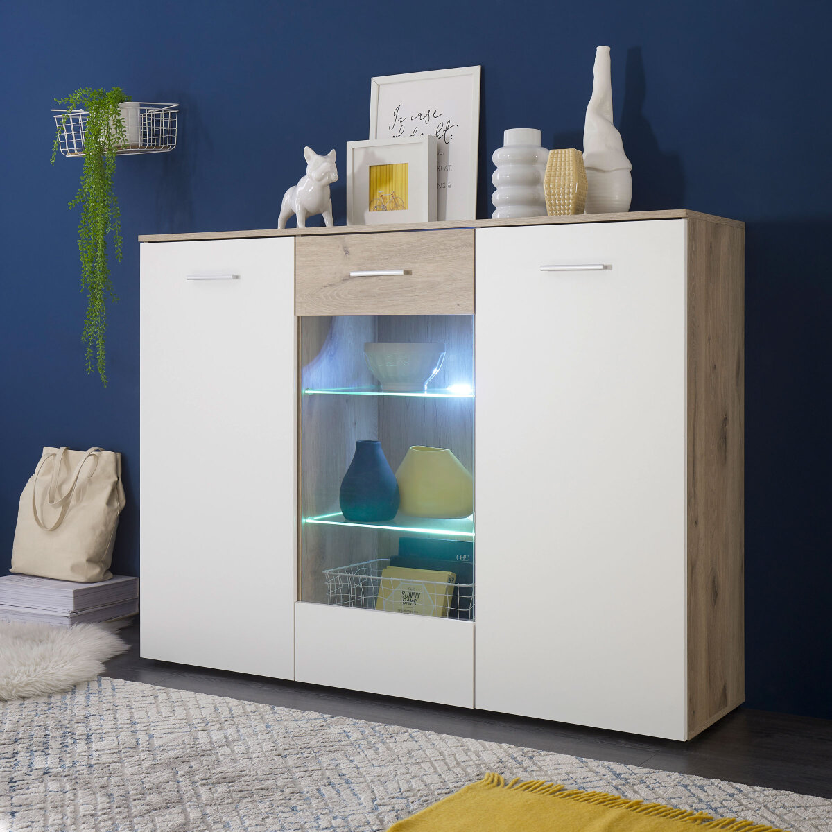 Faszinierend Highboard Eiche Weiss Bilder