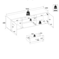 Lowboard BZ5095 Viking Eiche weiß TV-Board