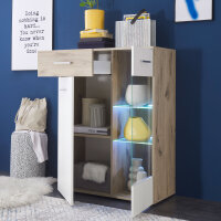 Vitrine BZ5095 halbhoher Schrank in Viking Eiche und...