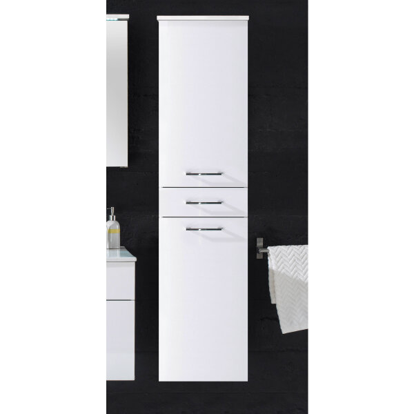 Badschrank Splash Hochschrank weiß Hochglanz