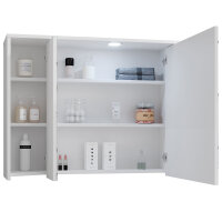 Bad Spiegelschrank Three weiß mit Steckdose und Beleuchtung