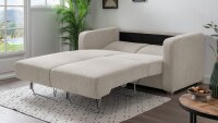Schlafsofa MIA Funktionssofa Stoff Cord beige 2 Liegeflächen