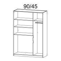 Kleiderschrank Tübingen Front alpinweiß Korpus graumetallic 136 cm