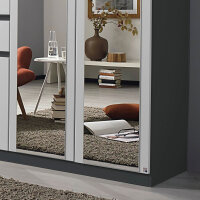 Kleiderschrank Tübingen Front alpinweiß Korpus graumetallic 181 cm