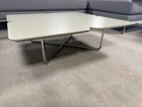 Freistil Rolf Benz Couchtisch 195 warmgrau ca. 79x79 Chrom