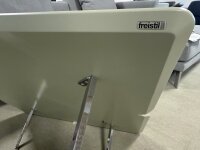 Freistil Rolf Benz Couchtisch 195 warmgrau ca. 79x79 Chrom