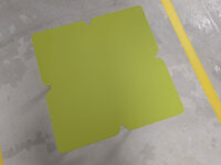 Freistil Couchtisch 195 avocadogrün chrom B/H/T ca. 42/49/42 by Rolf Benz