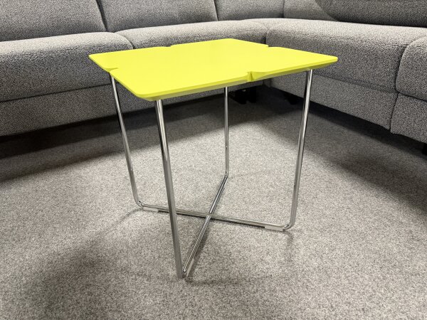 Freistil Rolf Benz Couchtisch 195 grauolive Chrom 42x42