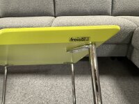 Freistil Rolf Benz Couchtisch 195 grauolive Chrom 42x42