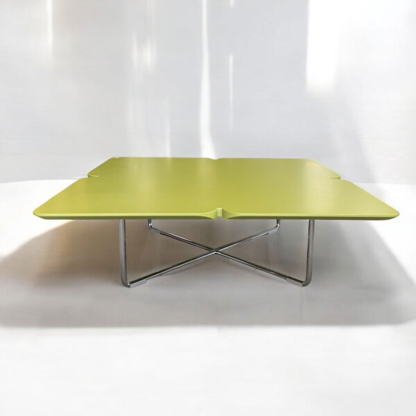 Couchtisch ROLF BENZ Freistil 195 grauolive 79x79 Chrom