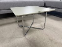 Freistil Rolf Benz Couchtisch 195 warmgrau Chrom 49x49